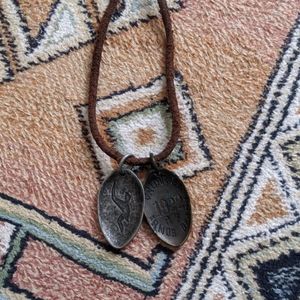 Hollister Leather Charm Necklace